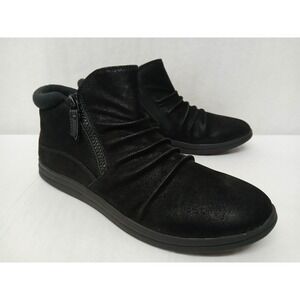 Clarks Breeze Range Black Leather Ankle Boots Zipper 74673 Women's Size 9.5M